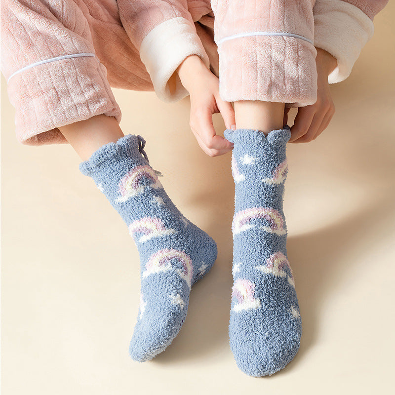 Ramona - Chaussettes d'hiver épaisses et élégantes en polaire pour femmes