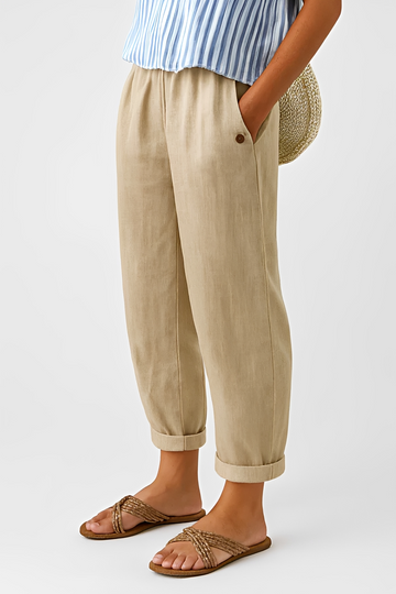 Yunie - Pantalons Décontractés à Taille Élastique