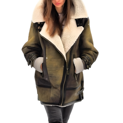 Leilani - Veste en cuir élégante avec doublure chaude pour femmes