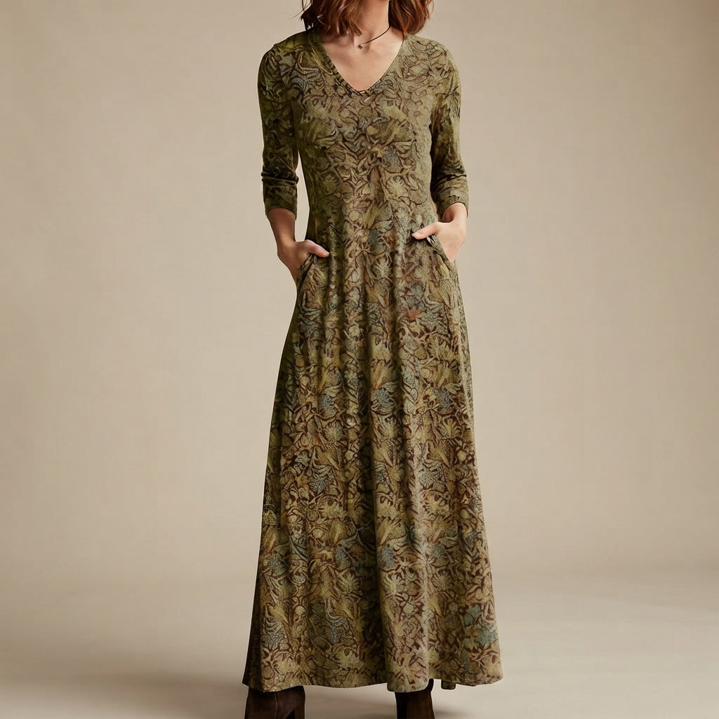 Adeline - Robe vintage à manches longues