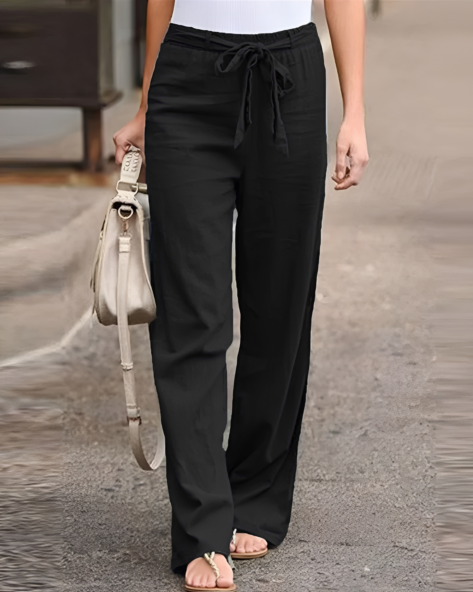 Saniyah - Pantalon avec Taille Extensible et Cordon