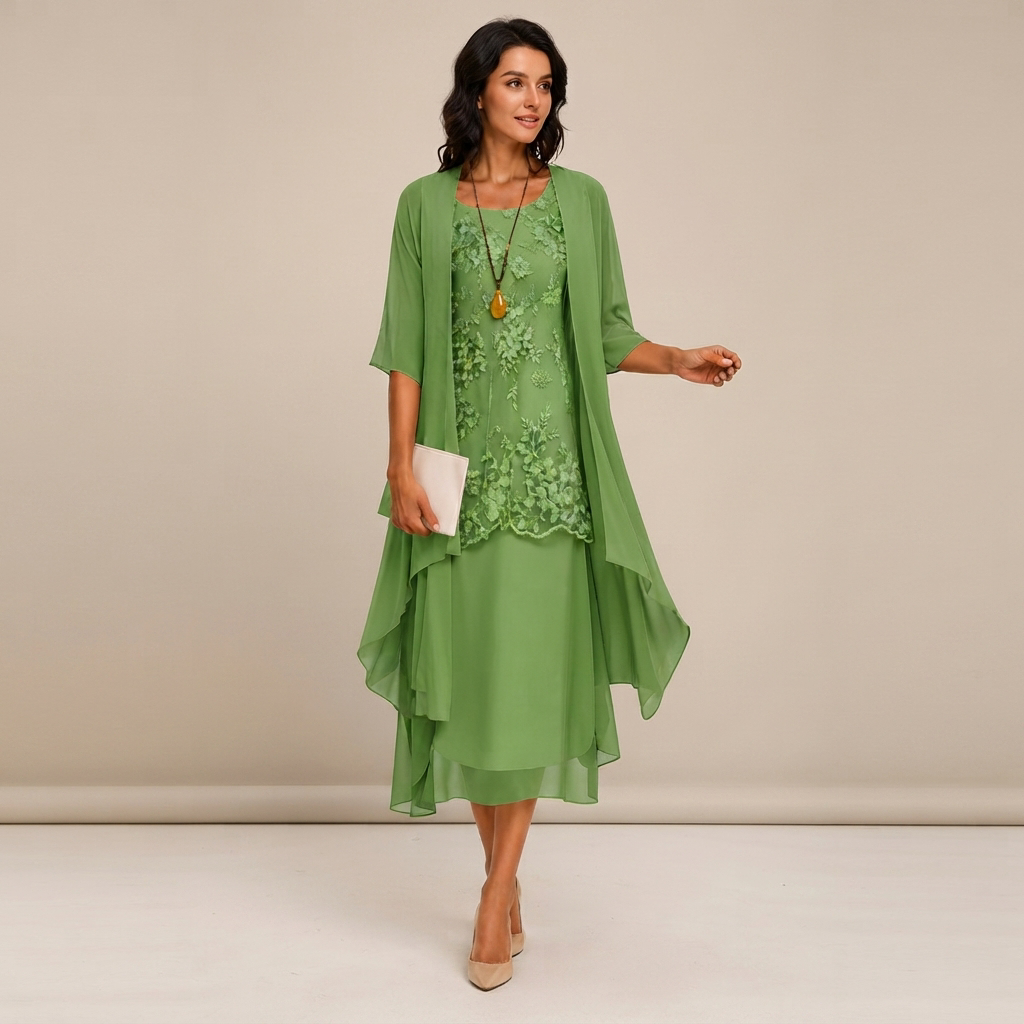 Krystal - Robe midi élégante deux pièces