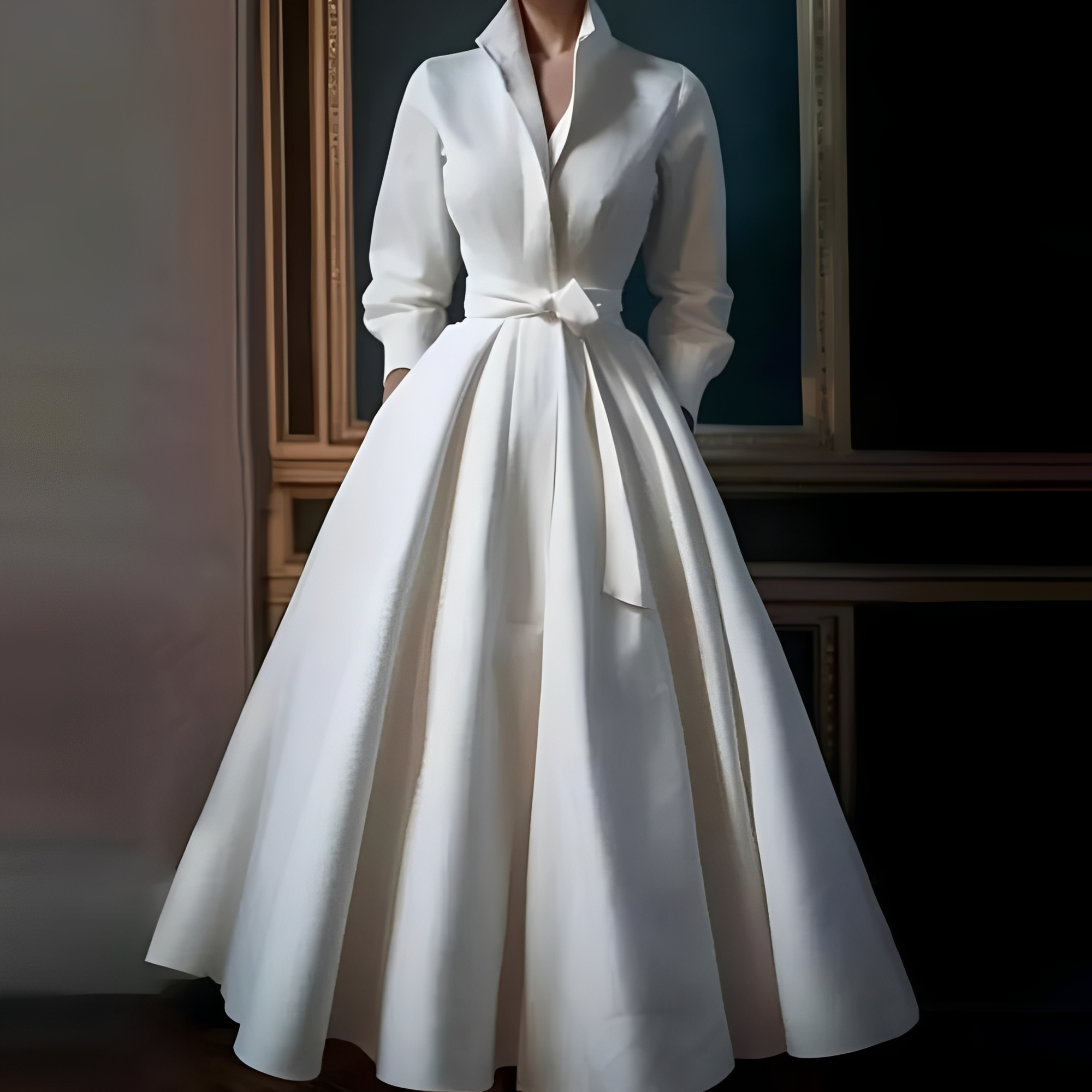 Megan - Robe longue élégante avec ceinture pour femmes