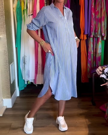 Célia - Robe Agréable à Col Revers et Col V