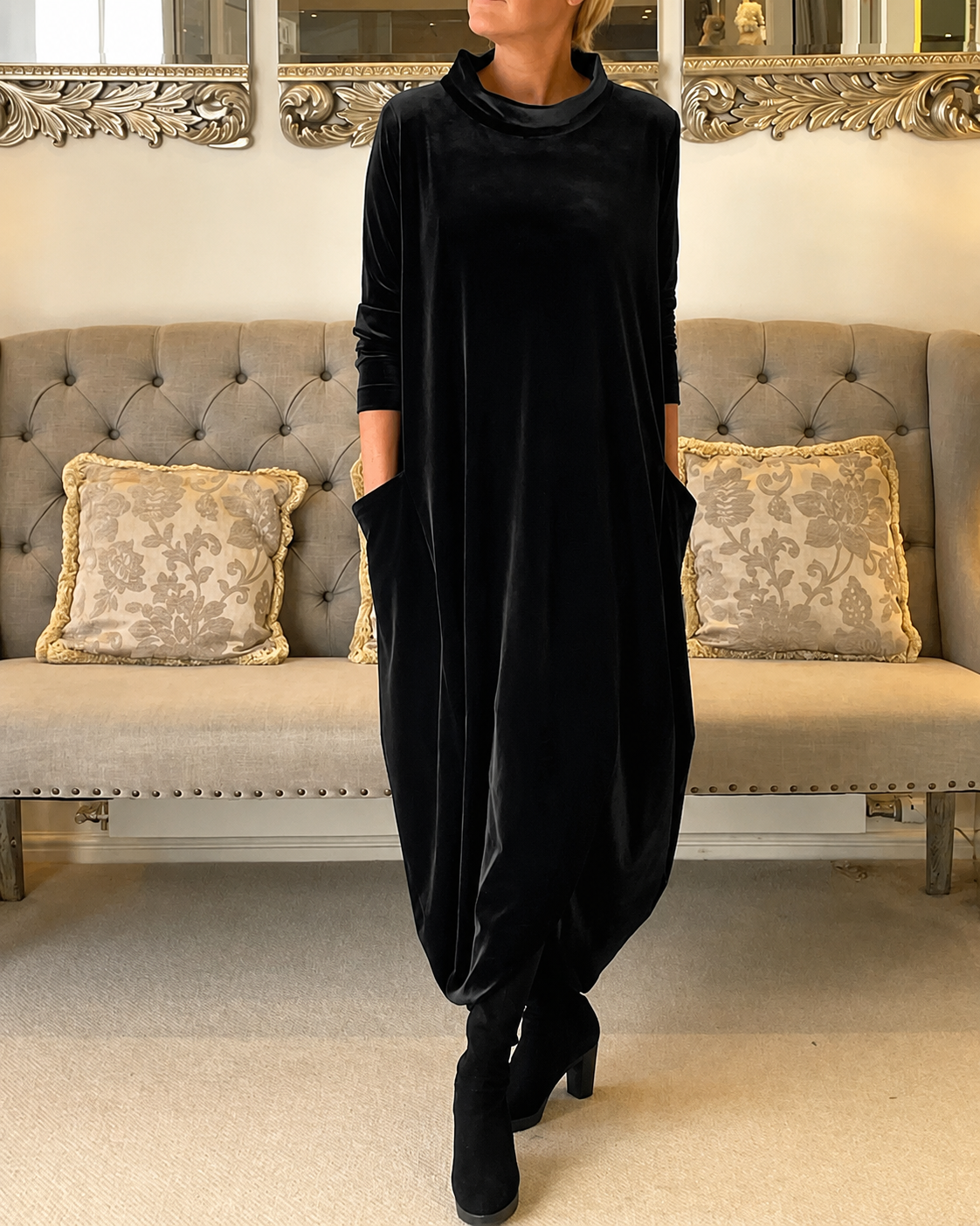 Zalinia - Robe Chic à Col Rond