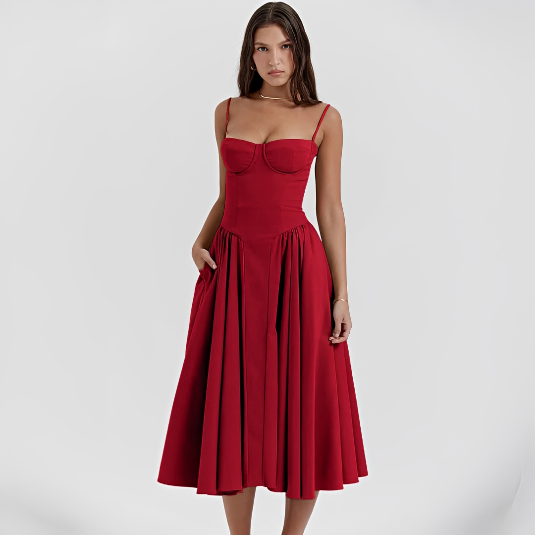 Michaela - Robe Midi Élégante et Chic