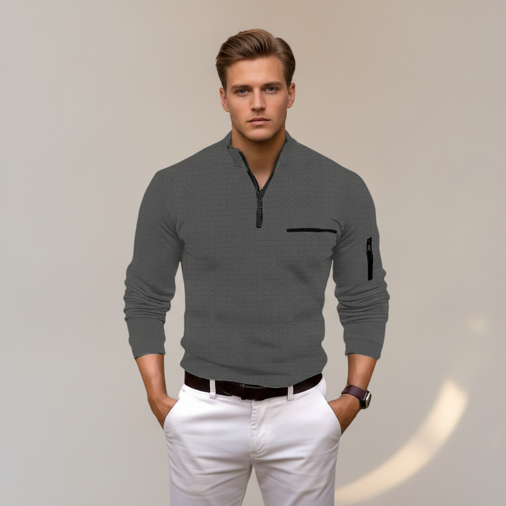 Andrey - Chemise chic avec demi-fermeture éclair