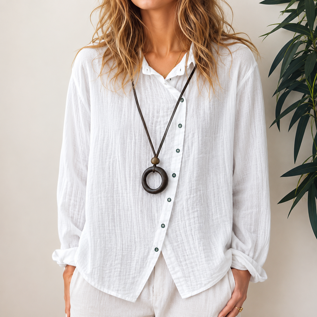 Razieh - Blouse Décontractée à Boutons