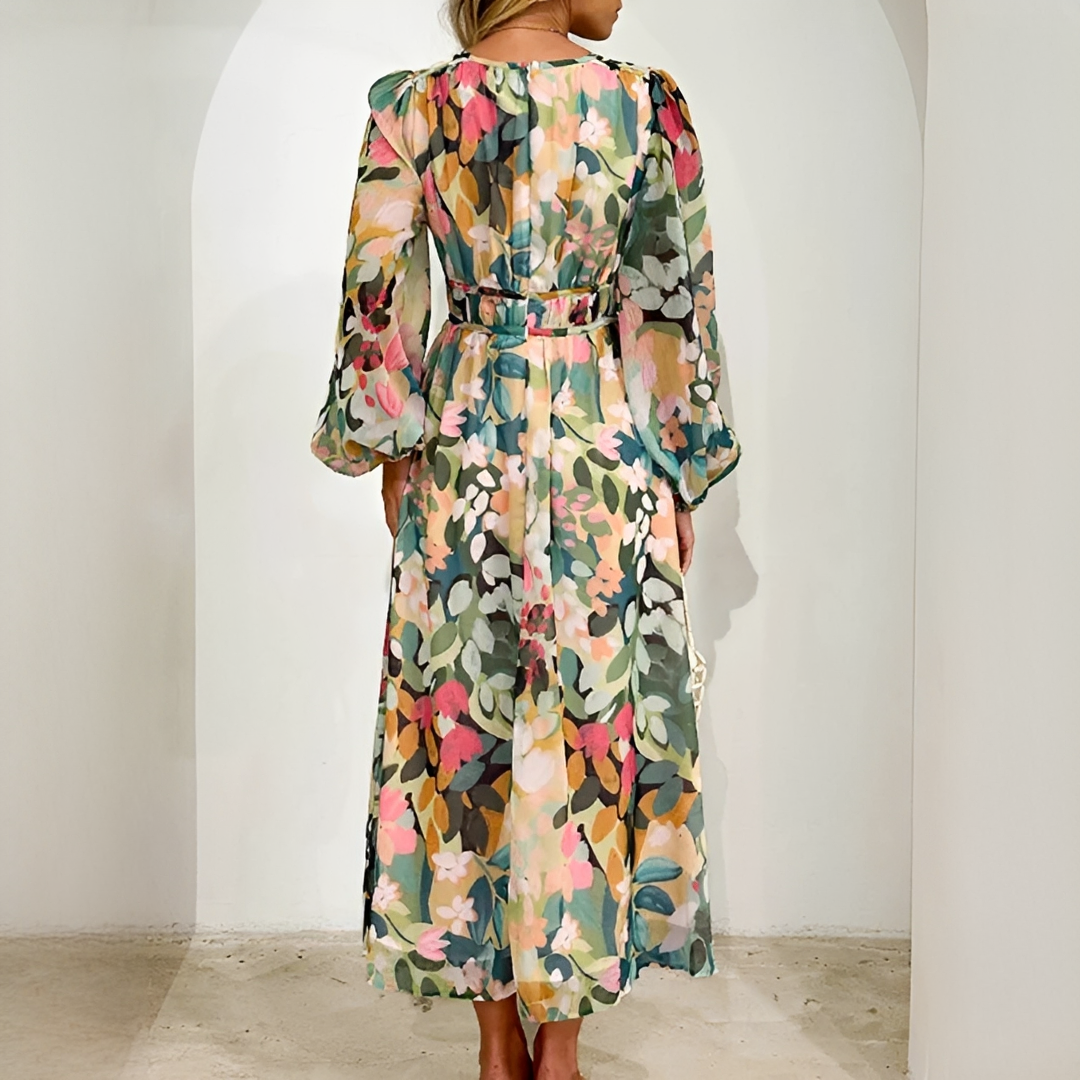 Kiara - Robe Élégante à Manches Longues Fluides