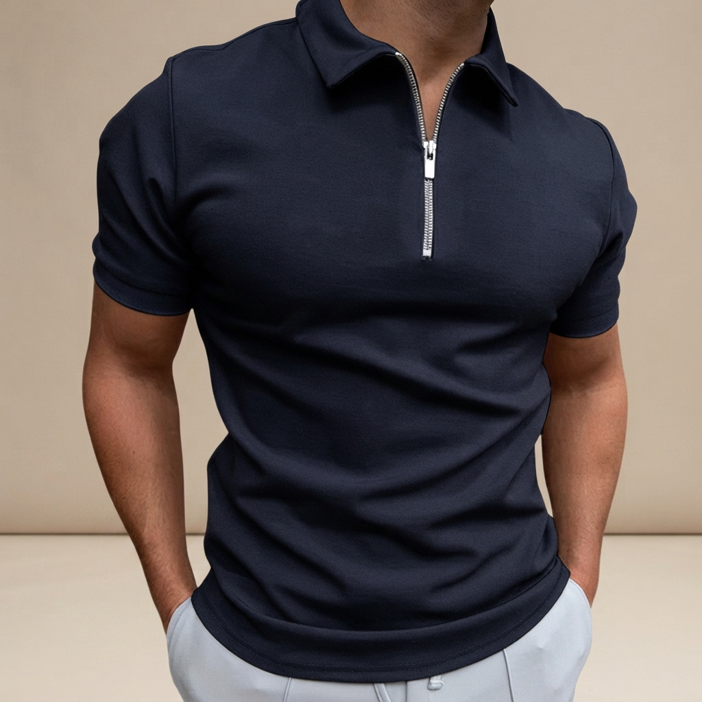Kesean - Polo Décontracté à Demi-Zip