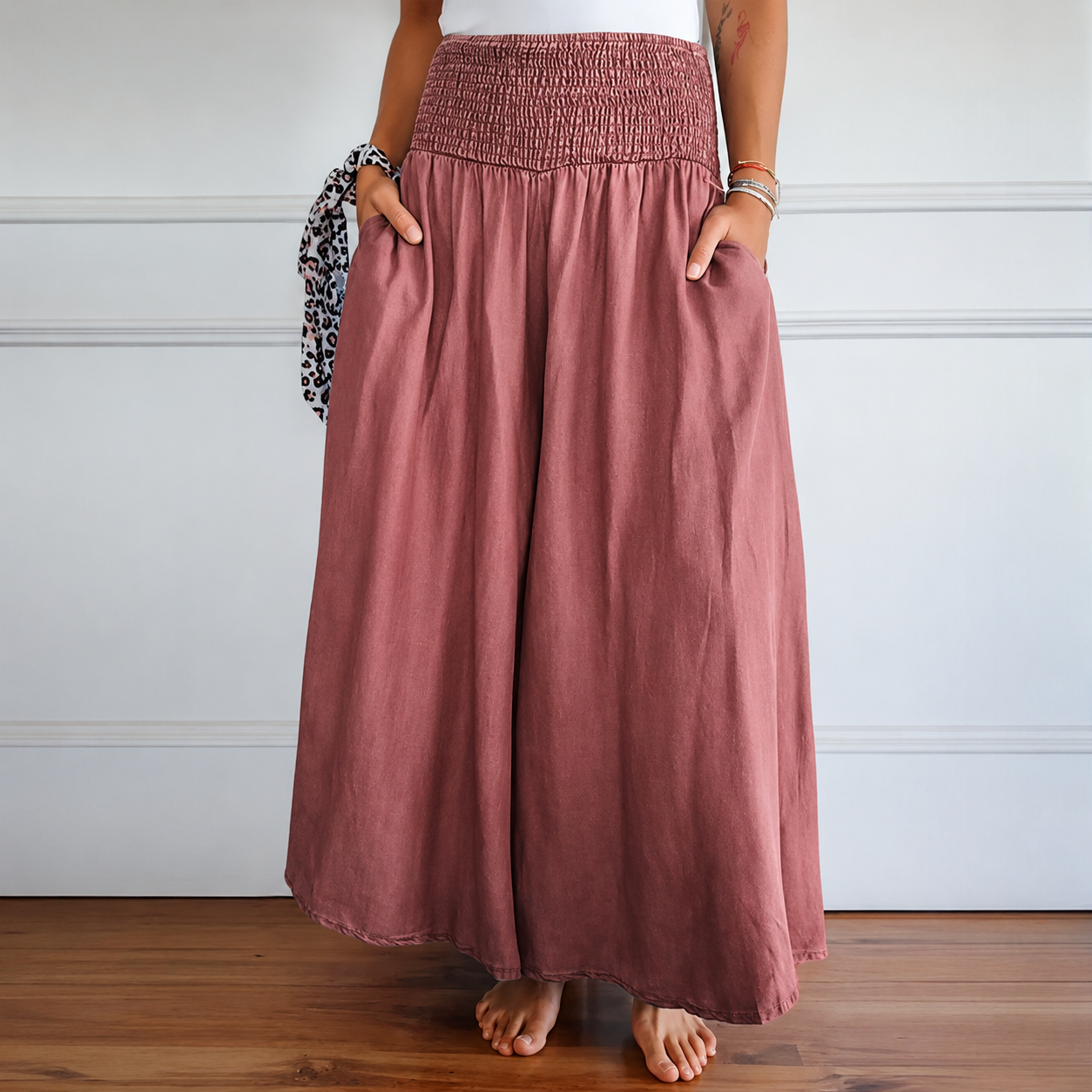 Laurine - Pantalon Décontracté Taille Haute