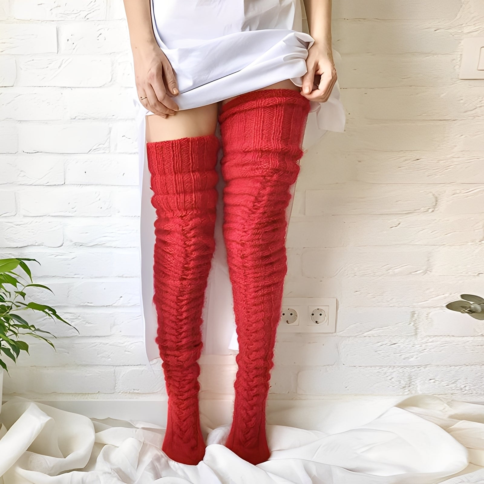 Hailee - Chaussettes chaudes au-dessus du genou pour femmes