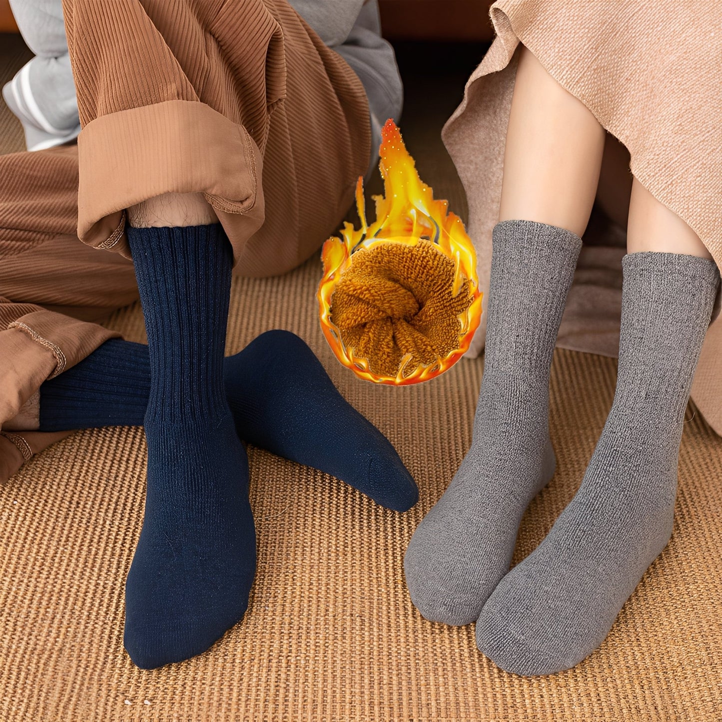 Carmella - Chaussettes chaudes unisexes, épaisses et décontractées