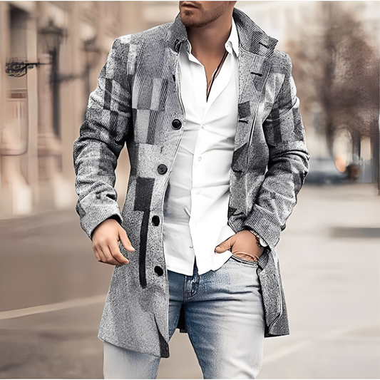Darden - Long manteau en tweed pour hommes