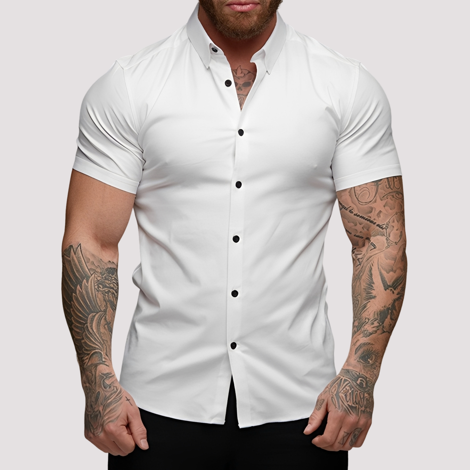 Oscar - Chemise à manches courtes en coupe slim pour hommes