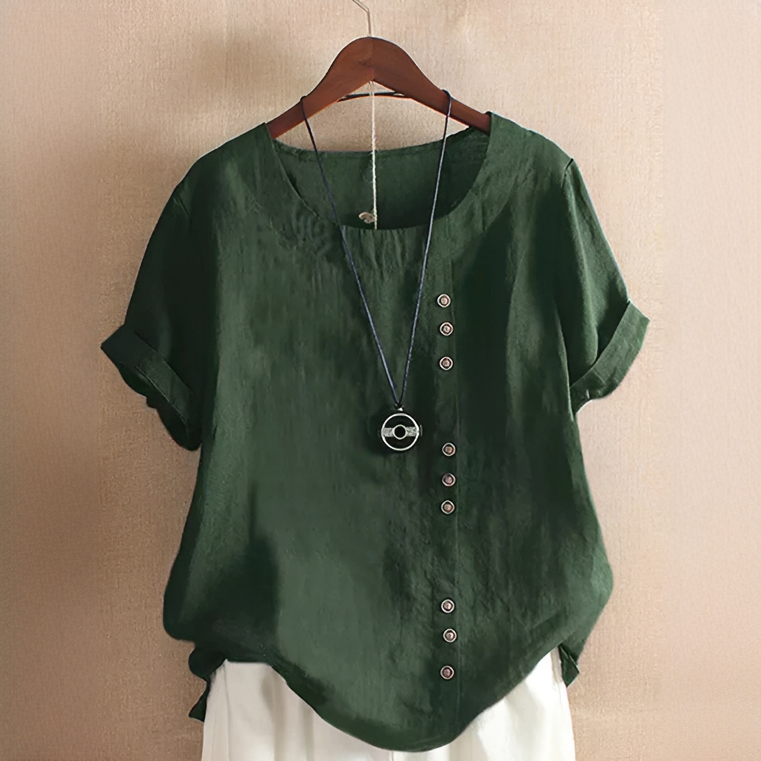 Noelle - Blouse Stylée à Boutons et Coupe Ample