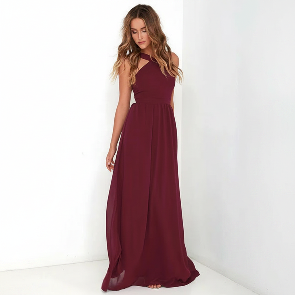 Suzanne - Robe Maxi Stylée à Col Croisé