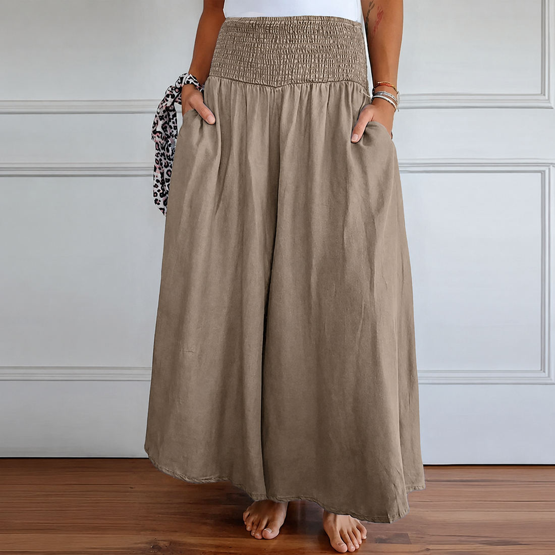 Laurine - Pantalon Décontracté Taille Haute