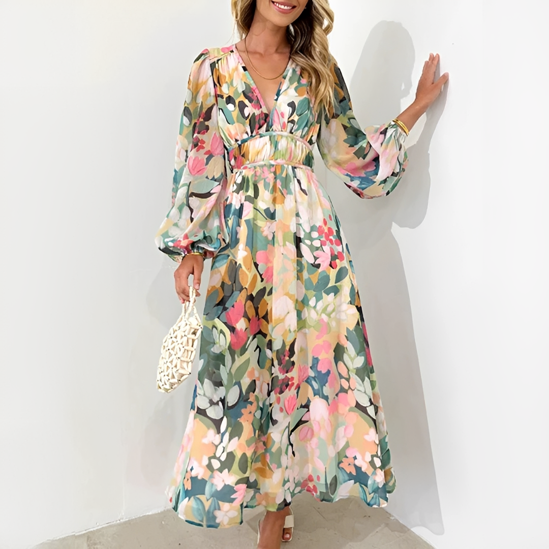 Kiara - Robe Élégante à Manches Longues Fluides