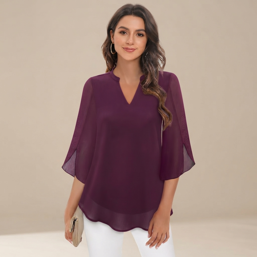 Arsine - Blouse élégante à coupe ample et col en V
