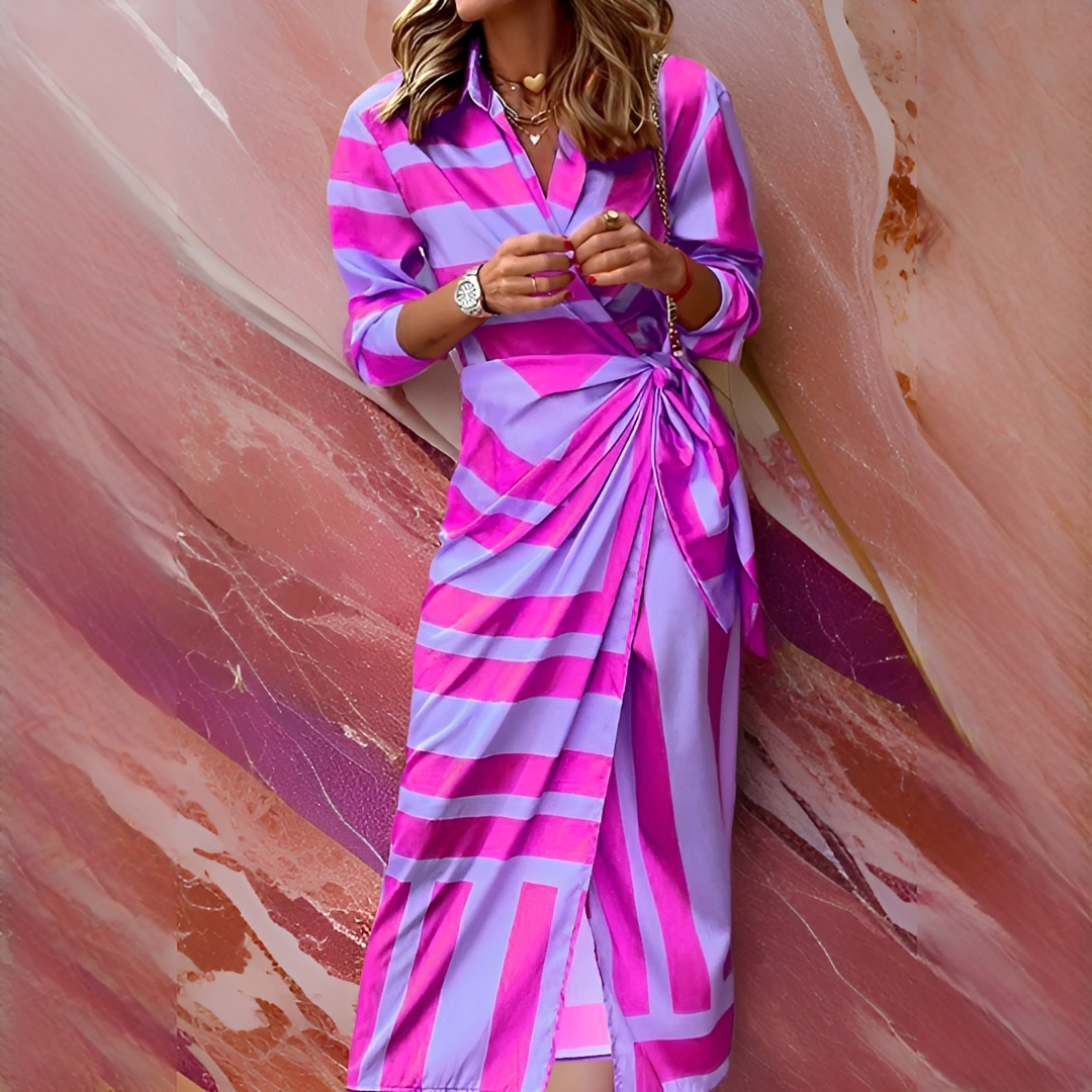 Emily - Robe Élégante et Stylée à Rayures