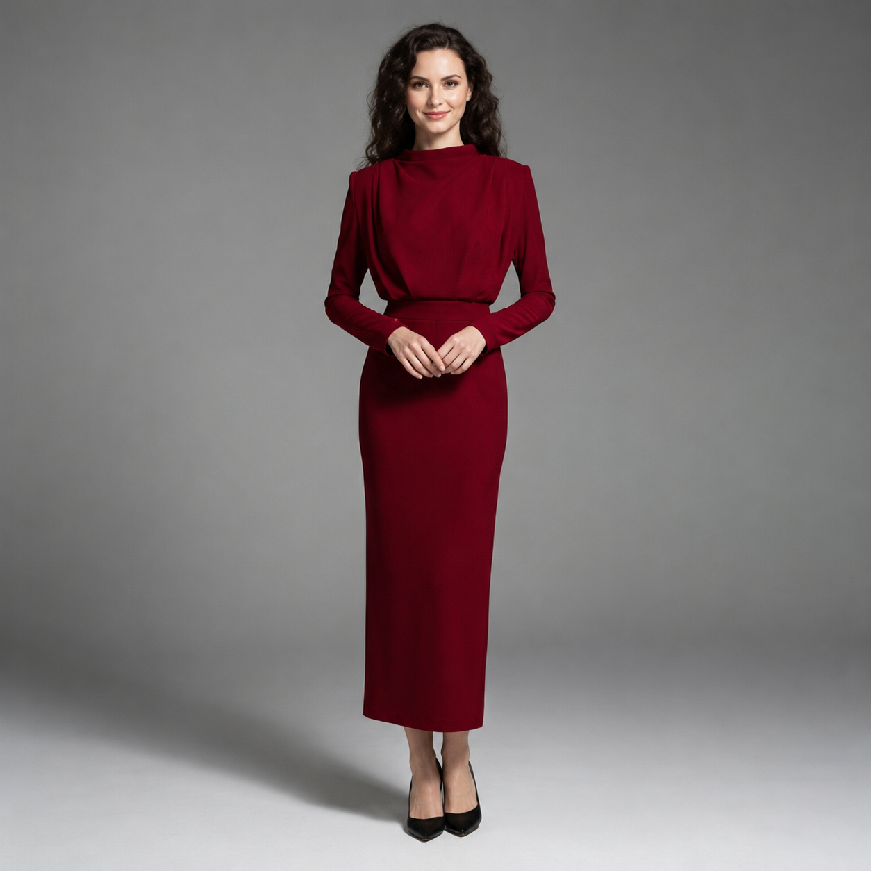Darby - Robe Longue à Manches Longues à la Mode
