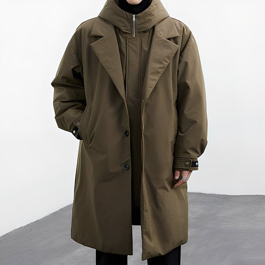 Jordon - Trench long polyvalent avec capuche pour hommes
