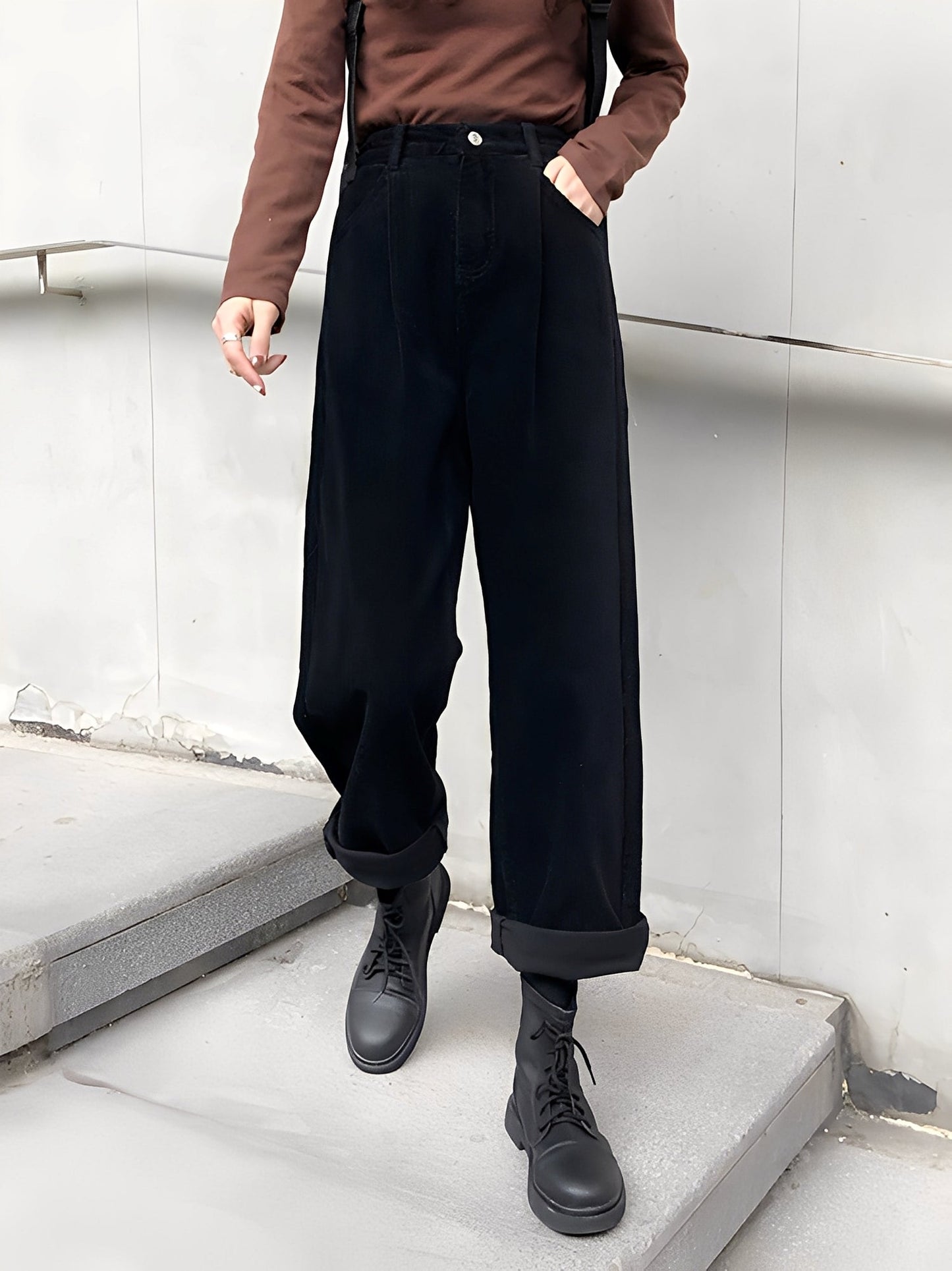 Shelbie - Pantalon ample en velours côtelé pour femmes