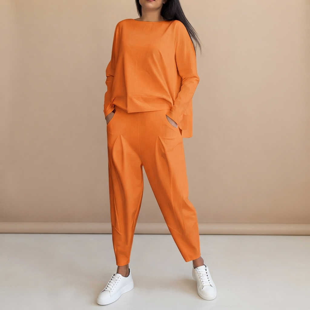 Emilyn - Ensemble Pantalon Décontracté Coupe Ample
