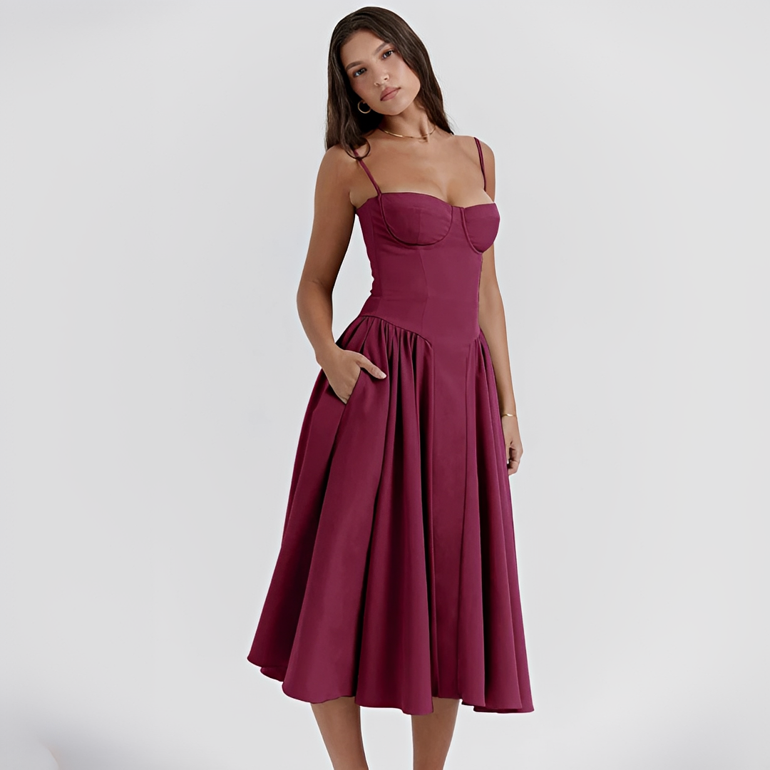 Michaela - Robe Midi Élégante et Chic
