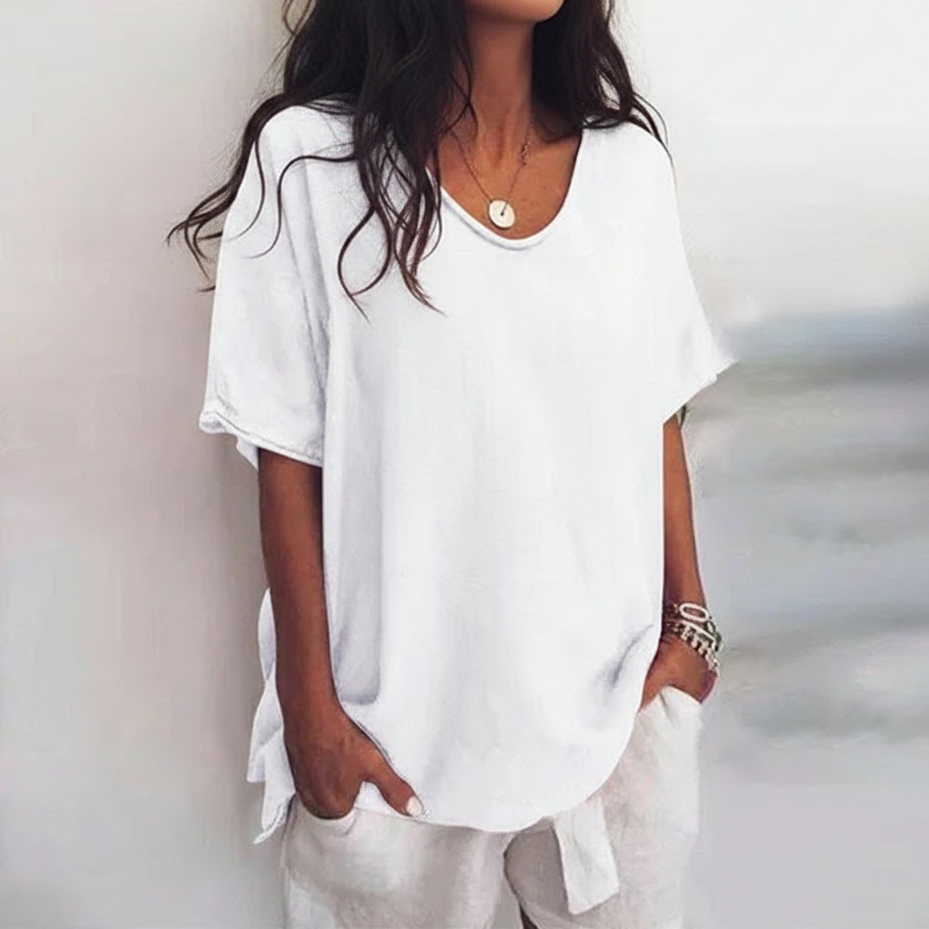 Aurora - T-Shirt Détendu à Col Rond