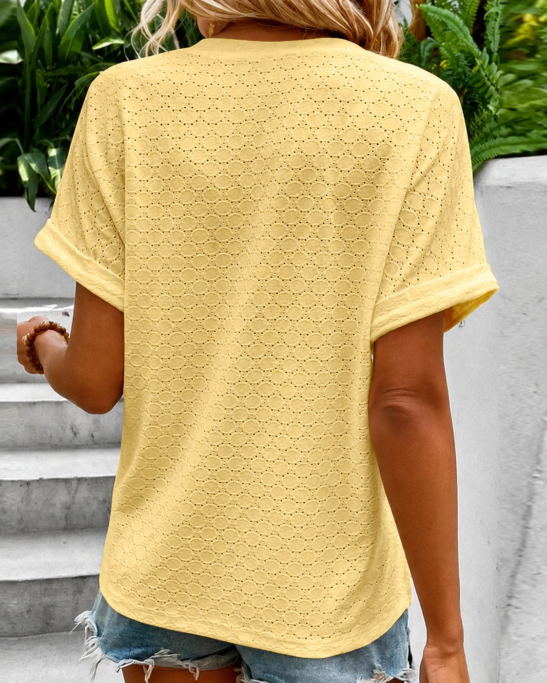 Latresia - Blouse Chic à Col V avec Boutons