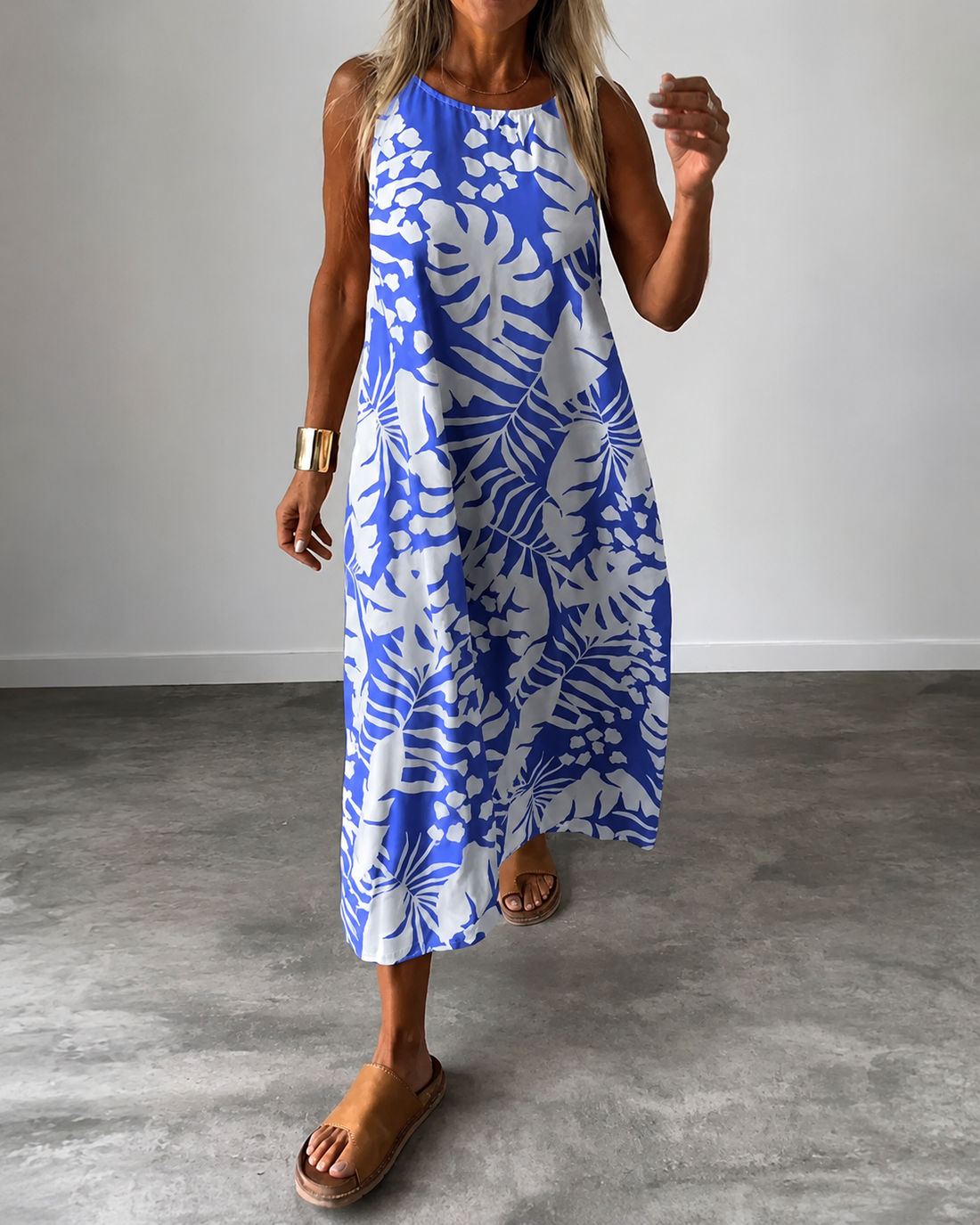 Arianna - Robe Ample Sans Manches Imprimée