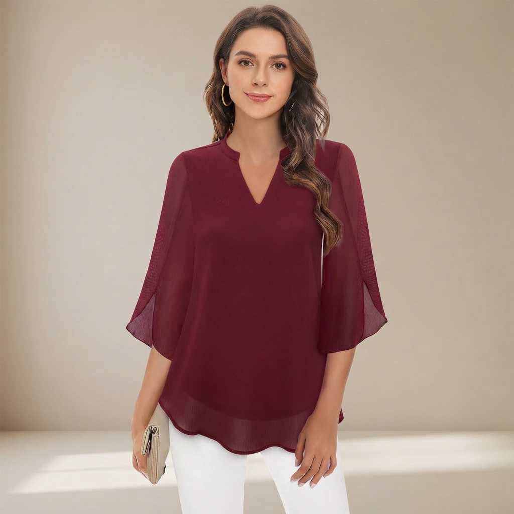 Arsine - Blouse élégante à coupe ample et col en V