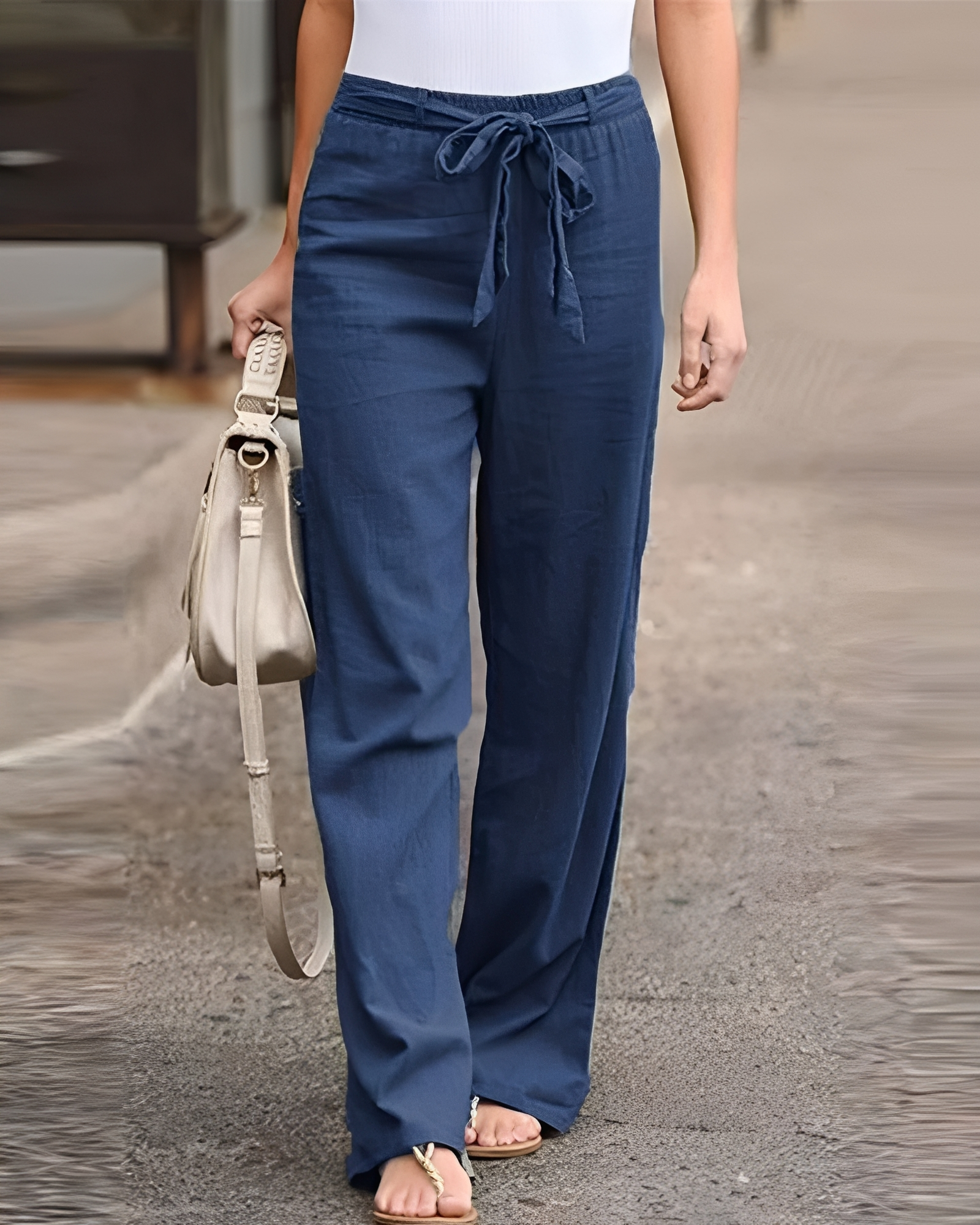 Saniyah - Pantalon avec Taille Extensible et Cordon