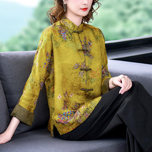 Moriah - Manteau soie classique avec boutons pour femmes