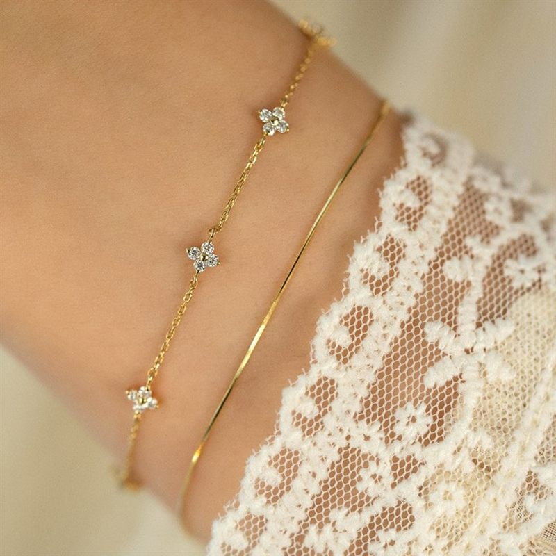 Bracelet de Fleurs de Zircon - Bracelet Minimaliste