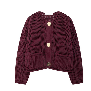 Camellia - Cardigan vintage en tricot à boutons pour femmes