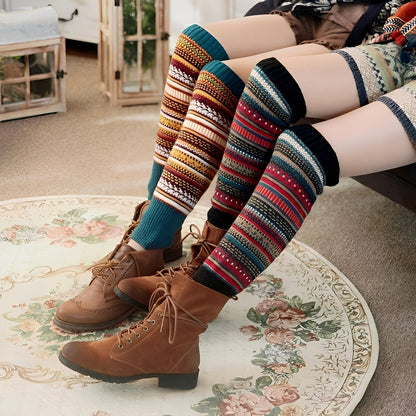 Suzanna - Chaussettes stylées et chaudes en coton épais pour femmes