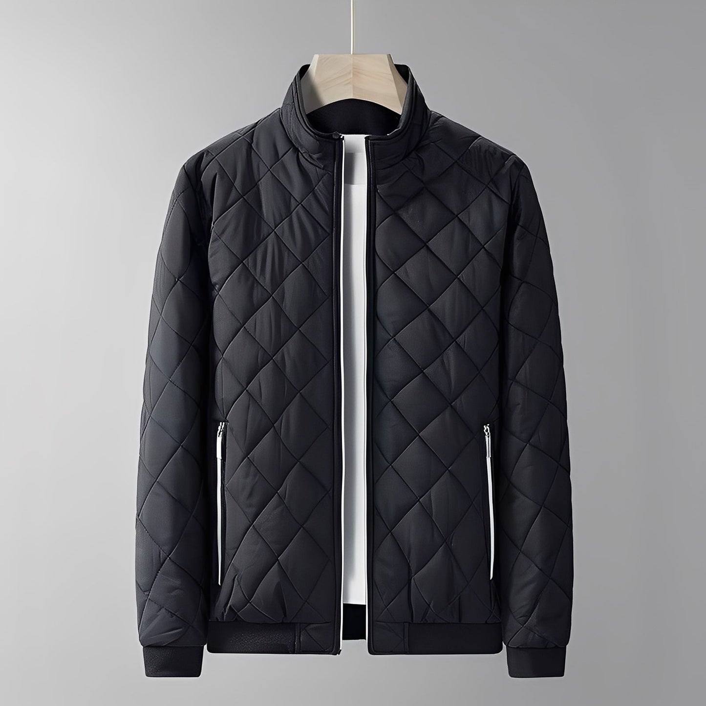 Mervin - Elegant quilted jacket with stand-up collar for men