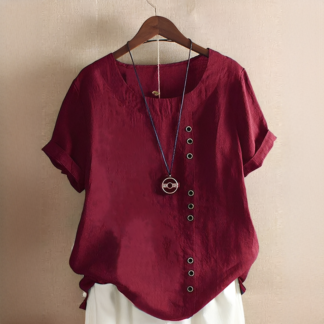 Noelle - Blouse Stylée à Boutons et Coupe Ample