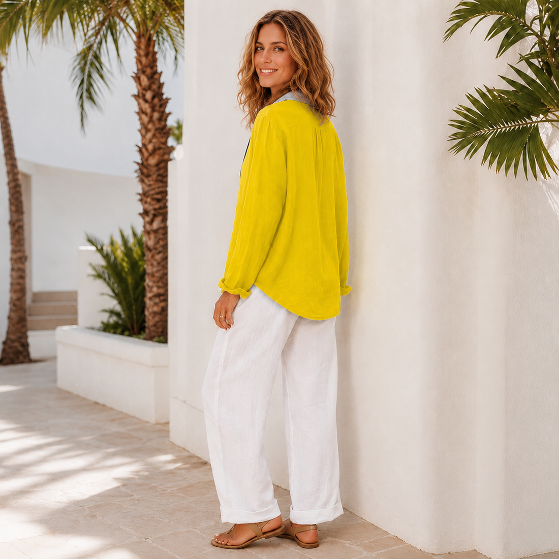 Razieh - Blouse Décontractée à Boutons