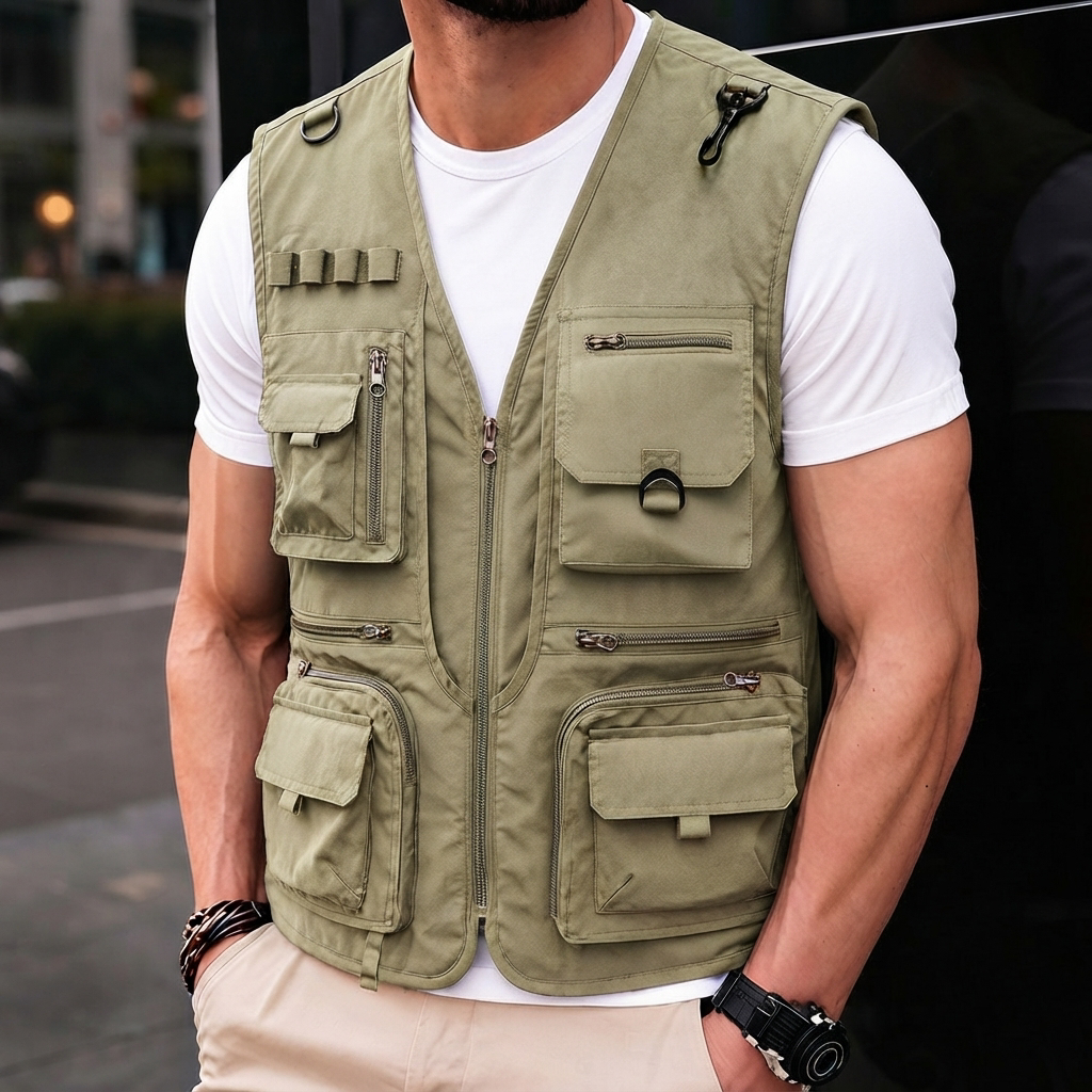 Kyle - Gilet Prêt pour l'Aventure avec Poches Multiples