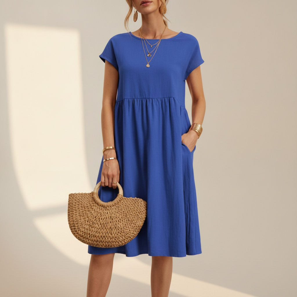 Nubia - Robe Midi Élégante à Col Rond