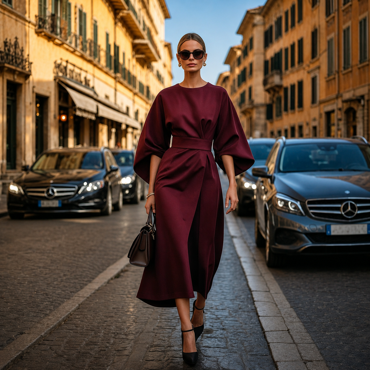 Sonia - Robe à Manches Chauve-Souris à la Mode