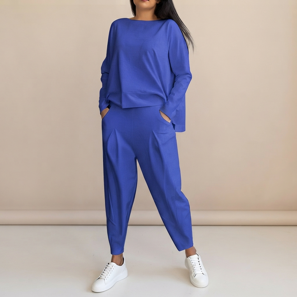 Emilyn - Ensemble Pantalon Décontracté Coupe Ample