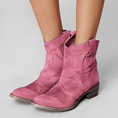 Adaline - Bottes cowboy vintage à petits talons pour femmes