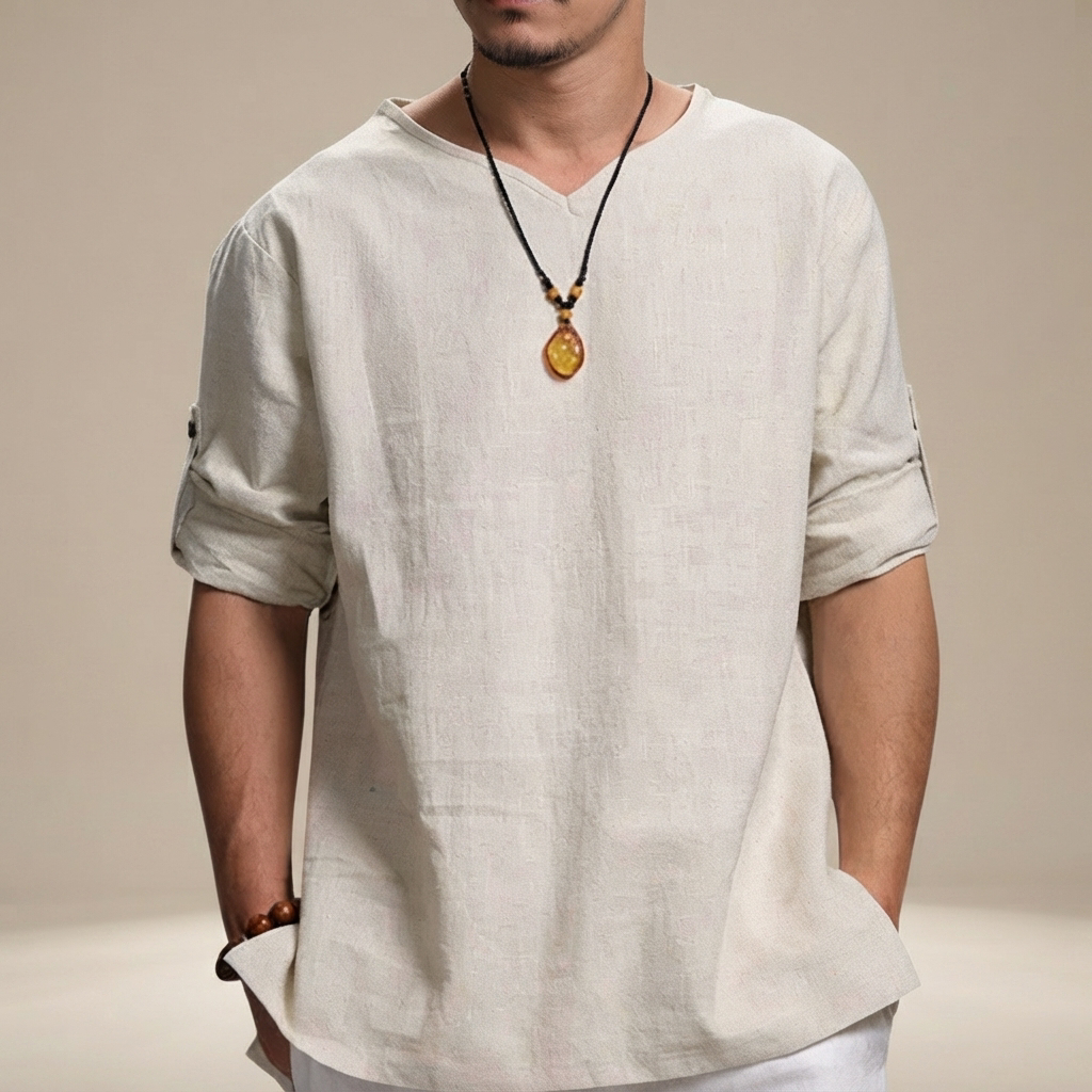 Edwin - Chemise Large à Col V Décontracté
