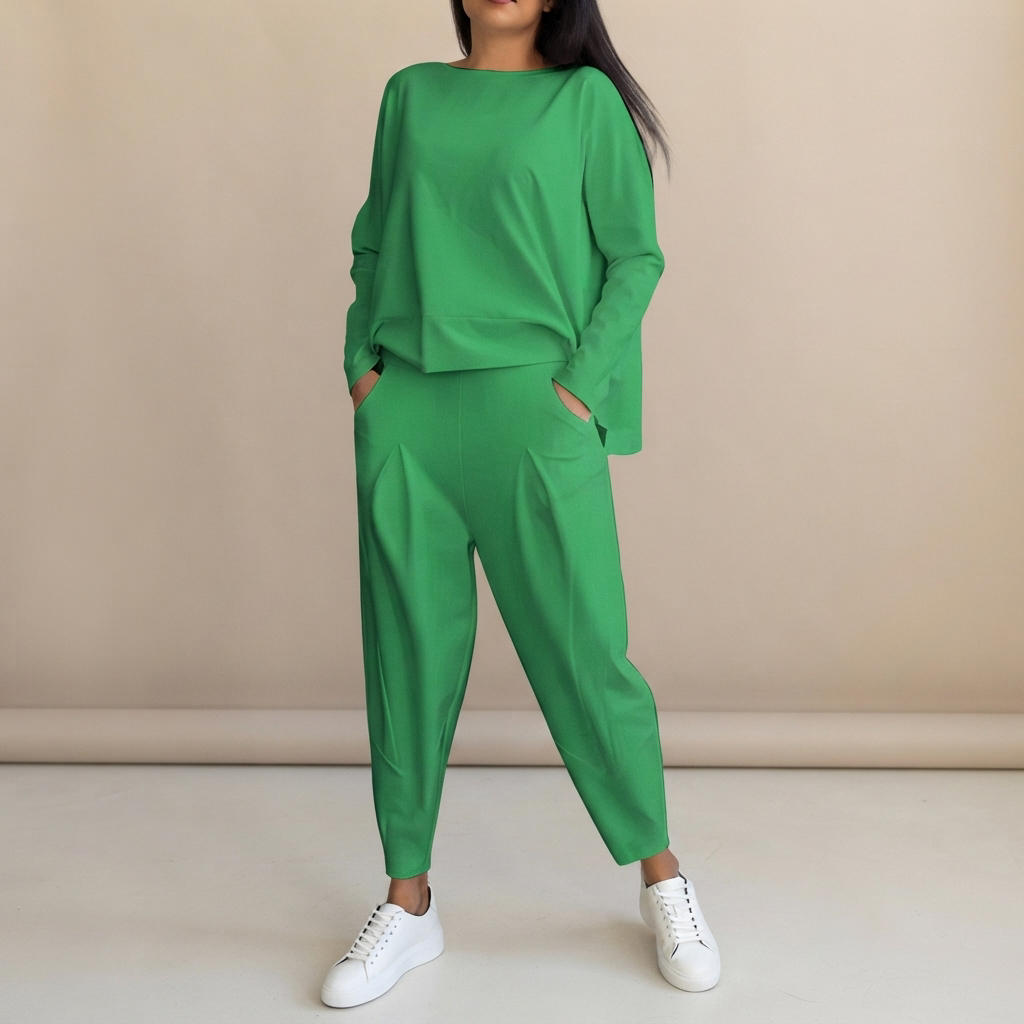 Emilyn - Ensemble Pantalon Décontracté Coupe Ample