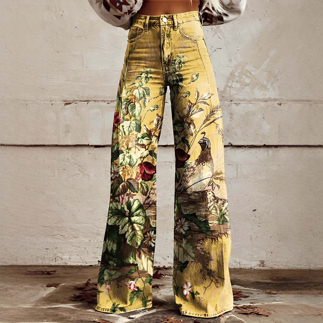 Shelley - Jeans Décontractés à Jambes Larges Imprimés